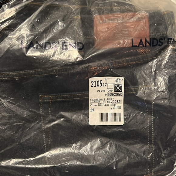 Never worn!! Men’s Lands End 42x29 lined jeans. New with tags. - Picture 4 of 4